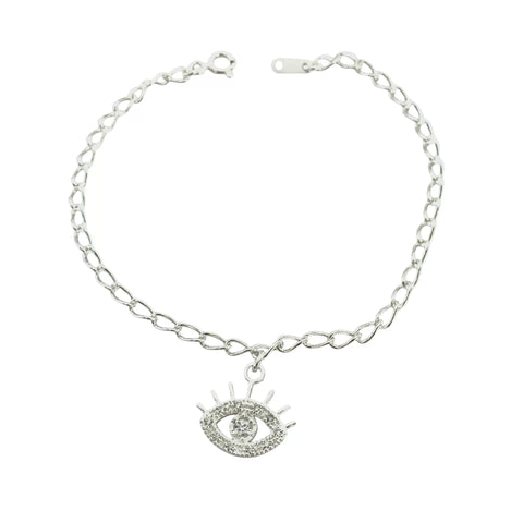 PULSERA CON DIJE DE OJO TURCO - PLATA .925