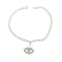 PULSERA CON DIJE DE OJO TURCO - PLATA .925