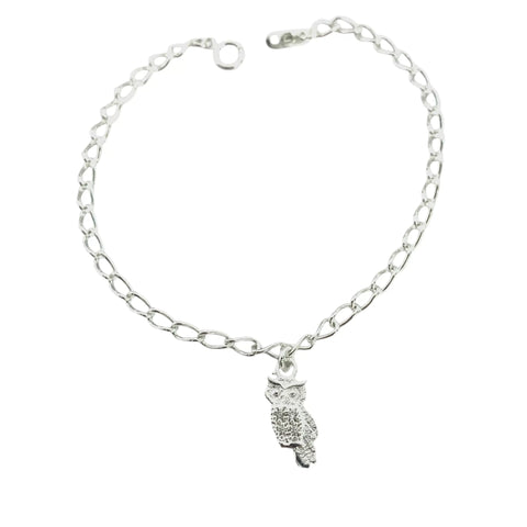 PULSERA CON DIJE DE BUHO - PLATA .925
