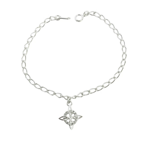 PULSERA CON DIJE DE NUDO DE BRUJA - PLATA .925