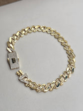 PULSO BARBADO EDGE DIAMANTADO - 21 cm X 8.5 mm - ORO 10K