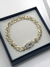 PULSO BARBADO EDGE DIAMANTADO - 21 cm X 8.5 mm - ORO 10K