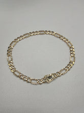 PULSO FIGARO DIAMANTADO - 16 cm X 4 mm - ORO 10K