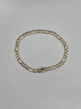 PULSO FIGARO DIAMANTADO - 16 cm X 4 mm - ORO 10K