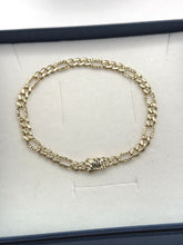 PULSO FIGARO DIAMANTADO - 16 cm X 4 mm - ORO 10K