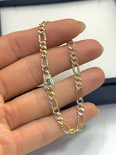 PULSO FIGARO DIAMANTADO - 16 cm X 4 mm - ORO 10K