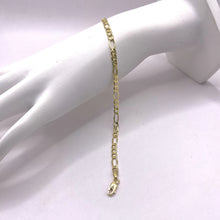 PULSO FIGARO CART 3X1 ITALY - 21 cm x 4 mm - ORO 10K