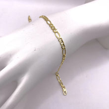 PULSO FIGARO CART 3X1 ITALY - 21 cm x 4 mm - ORO 10K