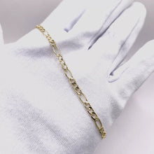 PULSO FIGARO CART 3X1 ITALY - 21 cm x 4 mm - ORO 10K