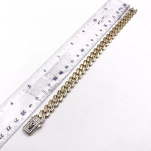 PULSO BARBADO CUBANO BROCHE TIPO MONACX - 21 cm x 1.1 cm - ORO 10K