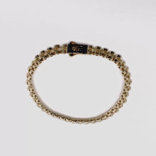 PULSO TIPO RLX CON BROCHE MONACX ZIRCONIA NEGRA - 21 cm x 7 mm - ORO 10K