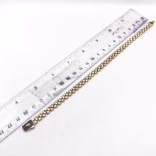 PULSO TIPO RLX CON BROCHE MONACX ZIRCONIA NEGRA - 21 cm x 7 mm - ORO 10K