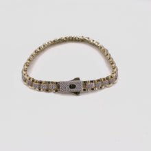 PULSO TIPO RLX CON ZIRCONIA  - 18 CM - ORO 10K