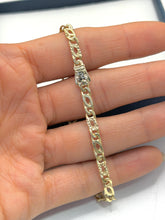 PULSO MARQUISE OJO DE TIGRE DIAMANTADO - 18 cm X 4 mm - ORO 10K