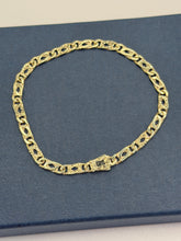 PULSO MARQUISE OJO DE TIGRE DIAMANTADO - 18 cm X 4 mm - ORO 10K