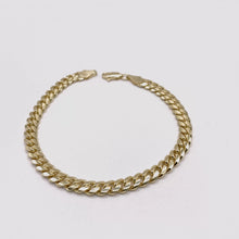PULSO BARBADO CUBANO - 21 cm x 6 mm - ORO 10K