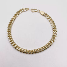 PULSO BARBADO CUBANO - 21 cm x 6 mm - ORO 10K