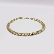 PULSO BARBADO CUBANO - 21 cm x 6 mm - ORO 10K