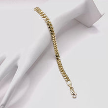 PULSO BARBADO CUBANO - 21 cm x 6 mm - ORO 10K