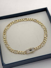 PULSO FIGARO  DIAMANTADO - 21 cm X 5 mm - ORO 10K