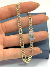 PULSO FIGARO  DIAMANTADO - 21 cm X 5 mm - ORO 10K
