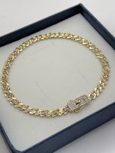 PULSO BARBADO TEMPO  DIAMANTADO - 21 cm X 4.5 mm - ORO 10K