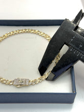 PULSO BARBADO TEMPO  DIAMANTADO - 21 cm X 4.5 mm - ORO 10K