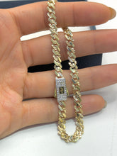 PULSO BARBADO TEMPO  DIAMANTADO - 21 cm X 4.5 mm - ORO 10K