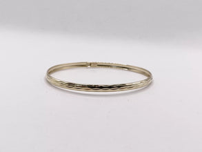 ARO PULSERA - DISEÑO DIAM CORTES - 6.5 CM X 4 MM - ORO 10K