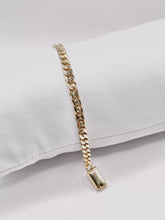 PULSO PARA BEBÉ / NIÑO - BARBADO CUBANO - 14 CM x 4.5 MM - ORO 10K