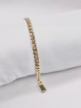 PULSO PARA BEBÉ / NIÑO - BARBADO CUBANO - 14 CM x 4.5 MM - ORO 10K