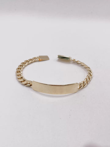 ESCLAVA PARA BEBÉ / NIÑO - ESTILO BARBADO CUBANO - 14 CM X 5.5 MM - ORO 10K