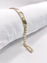 ESCLAVA PARA BEBÉ / NIÑO - ESTILO BARBADO CUBANO - 14 CM X 5.5 MM - ORO 10K