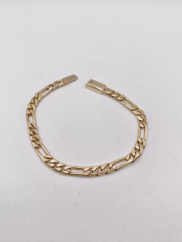 PULSO PARA BEBÉ / NIÑO - FIGARO CART - 14 CM x 4.5 MM - ORO 10K