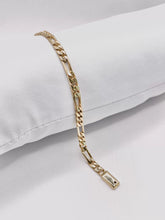 PULSO PARA BEBÉ / NIÑO - FIGARO CART - 14 CM x 4.5 MM - ORO 10K