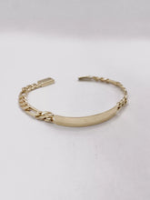 ESCLAVA PARA BEBÉ / NIÑO - ESTILO FIGARO CART - 14 CM X 5 MM - ORO 10K