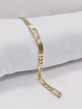 ESCLAVA PARA BEBÉ / NIÑO - ESTILO FIGARO CART - 14 CM X 5 MM - ORO 10K