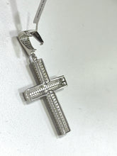 DIJE DE CRUZ CON ZIRCONIA - AZA ABIERTA - PLATA .925