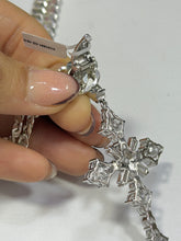 DIJE DE CRUZ RESPLANDOR CON ZIRCONIA - AZA ABIERTA PLATA .925