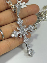 DIJE DE CRUZ RESPLANDOR CON ZIRCONIA - AZA ABIERTA PLATA .925