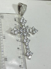 DIJE DE CRUZ RESPLANDOR CON ZIRCONIA - AZA ABIERTA PLATA .925