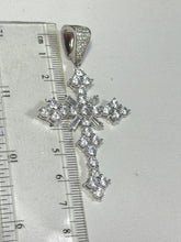 DIJE DE CRUZ RESPLANDOR CON ZIRCONIA - AZA ABIERTA PLATA .925
