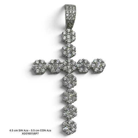 DIJE CRUZ BOLEADA CON ZIRCONIA - PLATA .925