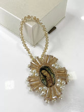 COLGANTE VIRGEN GUADALUPE BORDADO CONITOS DE CRISTAL