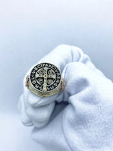 ANILLO MEDALLA SAN BENITO ABAD - ORO 10K