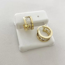 ARRACADA ANCHA CON GRECAS BI COLOR - ORO 10K