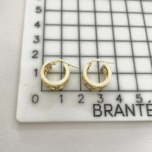 ARRACADA ANCHA CON GRECAS BI COLOR - ORO 10K