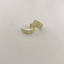 ARRACADA HUGGIE 3 LINEAS ZIRCONIAS - ORO 10K