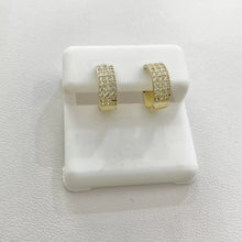 ARRACADA HUGGIE 3 LINEAS ZIRCONIAS - ORO 10K