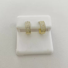 ARRACADA HUGGIE 3 LINEAS ZIRCONIAS - ORO 10K